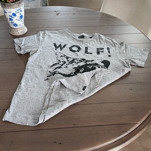 Men’s Distressed Diesel Graphic Tee, gray/black, L